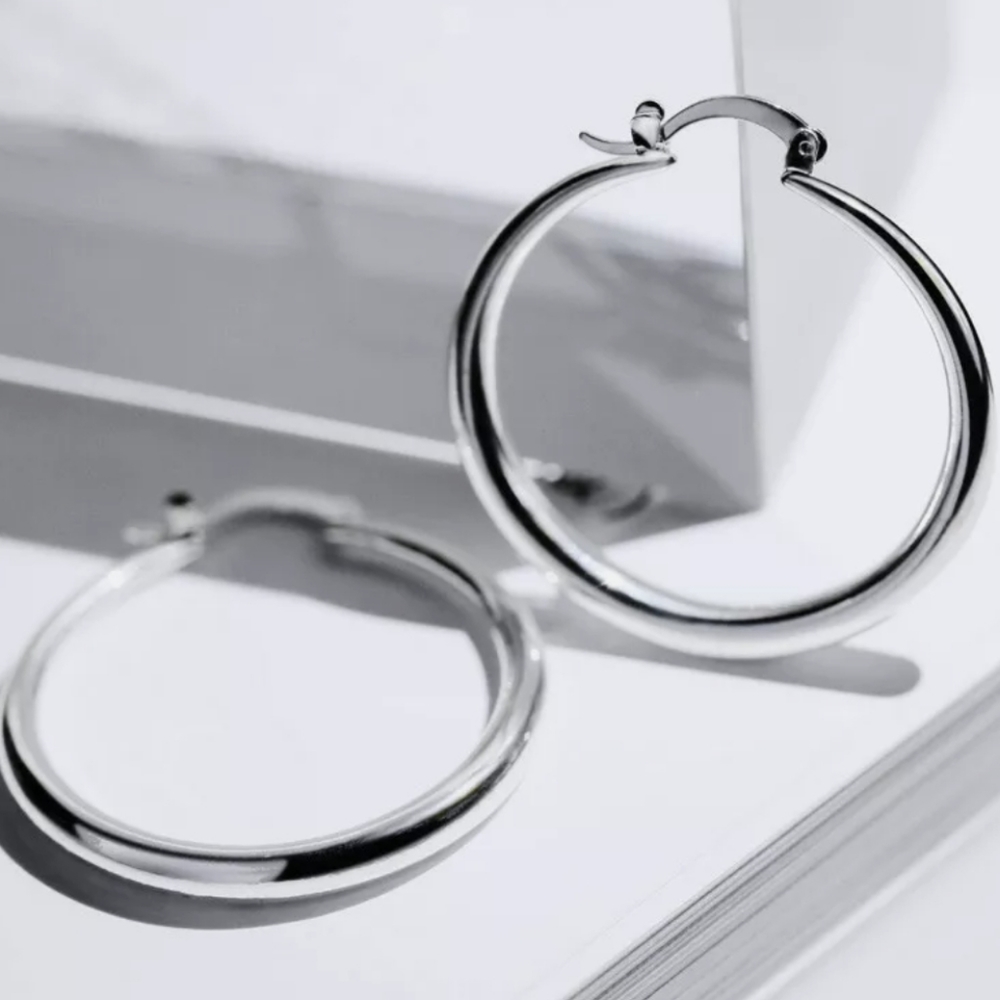 925 Silver, Gold, Rose Gold Hoop Earrings - Picture 6 of 6